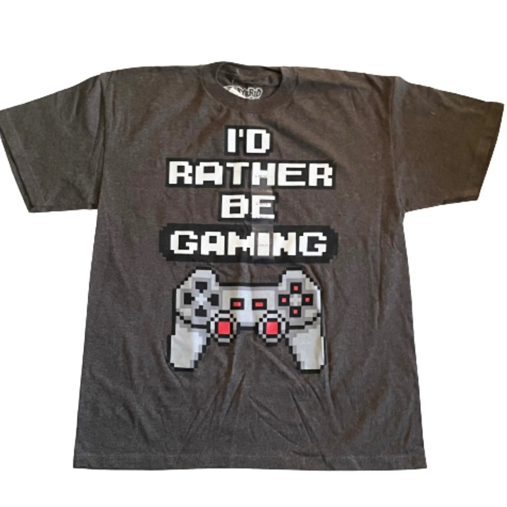 I’d Rather Be Gaming graphic screen print tshirt
